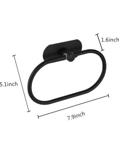 Anillo de Toalla Adhesivo Besteffie Acero Inoxidable Negro Mate 2