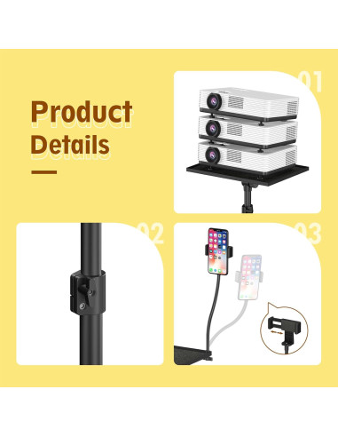 Soporte de Proyector de Piso Facilife Ajustable 73.66-111.76 cm