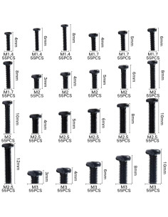 Kit de 1320 Tornillos Negros para Laptop Zmbroll M1.4 a M3 2