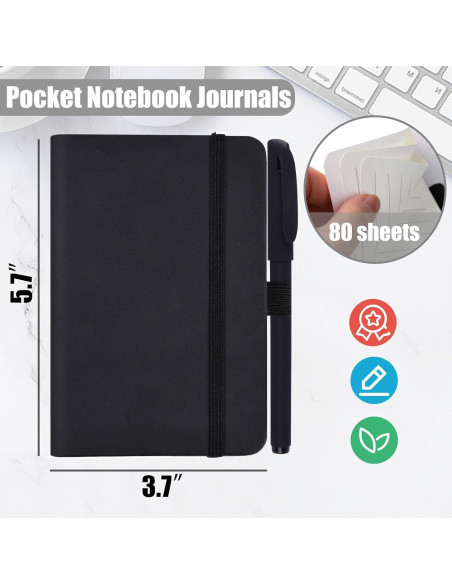 Cuadernos de bolsillo Koogel, 3 paquetes, 160 páginas, negro Cuadernos de bolsillo Koogel, 3 paquetes, 160 páginas, negro