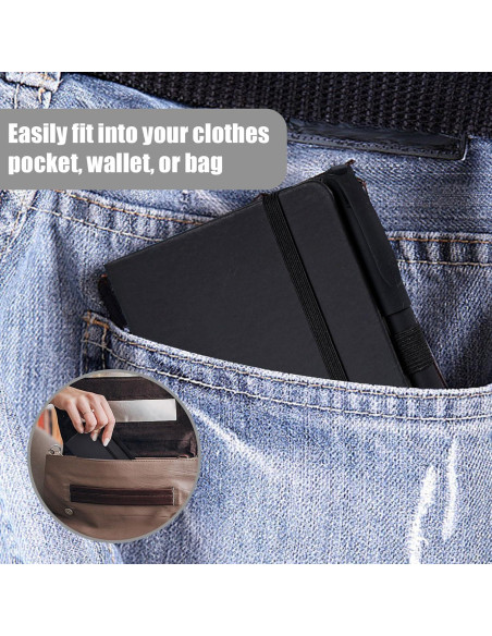 Cuadernos de bolsillo Koogel, 3 paquetes, 160 páginas, negro Cuadernos de bolsillo Koogel, 3 paquetes, 160 páginas, negro