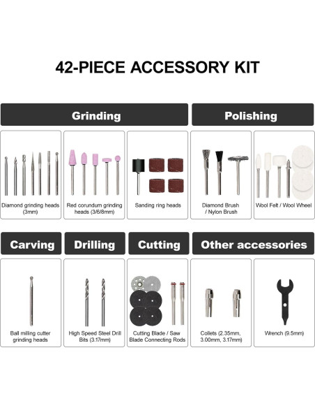Kit de Herramienta Rotativa Inalámbrica ATuMan EP2 7.2V 42 Accesorios Kit de Herramienta Rotativa Inalámbrica ATuMan EP2 7.2V 42 Accesorios