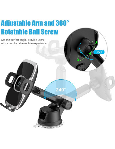 Soporte para Teléfono de Coche WizGear con Ventosa Fuerte