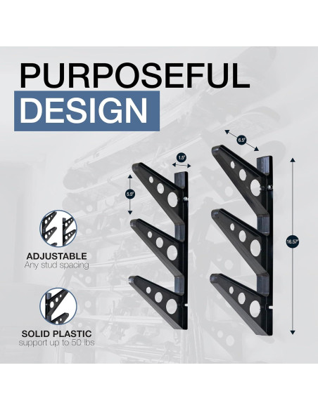 Soporte de Almacenamiento para Esquís y Snowboards StoreYourBoard, 50.8 cm, Negro Soporte de Almacenamiento para Esquís y Snowboards StoreYourBoard, 50.8 cm, Negro