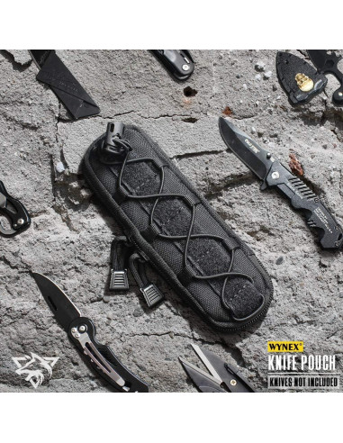 Funda Táctica WYNEX Nylon 600D para Linterna y Cuchillo - Grande