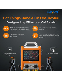 Manómetro Digital Elitech EMG-40Vpro con Medidor de Vacío y Pinzas 2