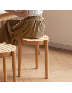 Juego de 4 Taburetes Apilables de Madera WIGSELBL Estilo-3 2