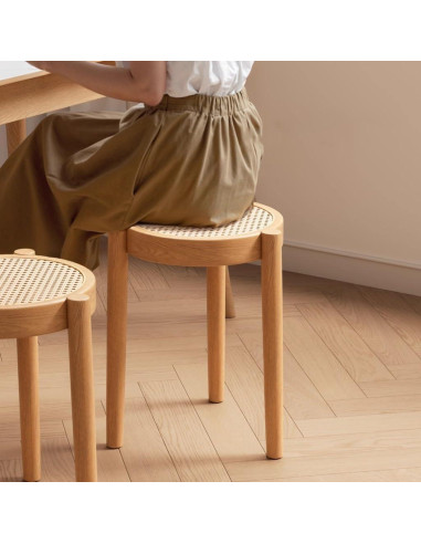 Juego de 4 Taburetes Apilables de Madera WIGSELBL Estilo-3