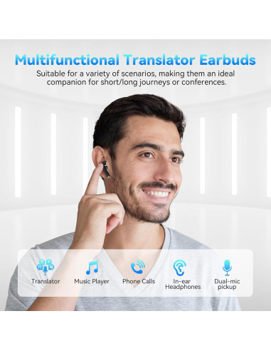 Auriculares Traductores SKARA 3 en 1 con 137 Idiomas y ANC