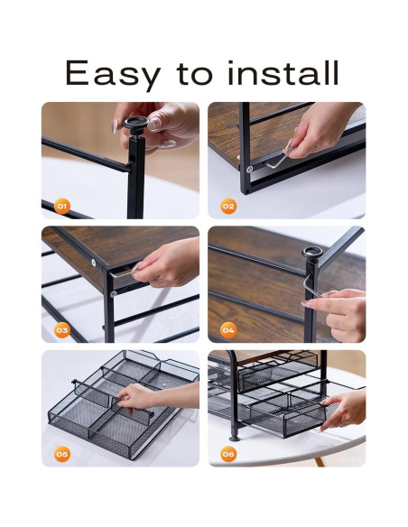 Organizador de Cápsulas de Café SereneHome - Madera y Metal, 2 Cajones Organizador de Cápsulas de Café SereneHome - Madera y Metal, 2 Cajones
