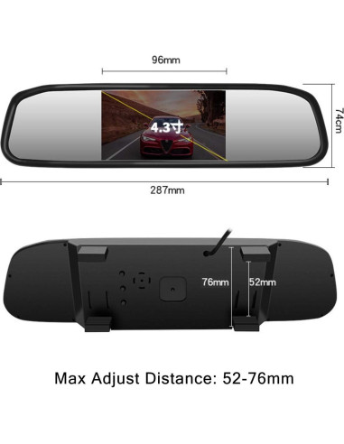 Espejo Retrovisor con Monitor 4.3" EKYLIN para Auto 12V-24V