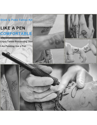 Kit de Tatuaje Moricher Hand Poke 47 Piezas para Principiantes