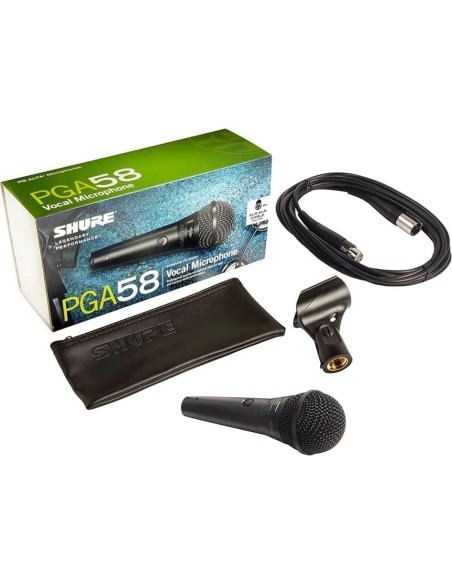 Micrófono Dinámico Shure PGA58 - Mano Cardioide con Interruptor Micrófono Dinámico Shure PGA58 - Mano Cardioide con Interruptor