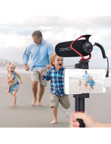 Micrófono de Video Comica CVM-V30 LITE Supercardioide Rojo