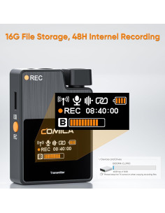 Micrófono Lavalier Inalámbrico Comica BoomX-D1 PRO 16GB 2