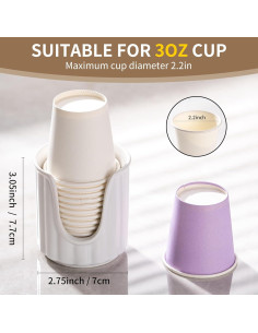 Dispensador de Tazas de Baño Cerámica TANEW 1100-1 Blanco Mate 2