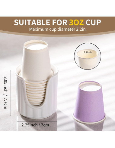 Dispensador de Tazas de Baño Cerámica TANEW 1100-1 Blanco Mate