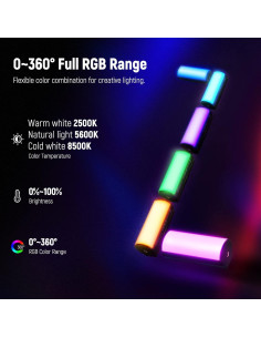 Varita de Luz LED NEEWER TL96RGB 2500-8500K con Trípode 2