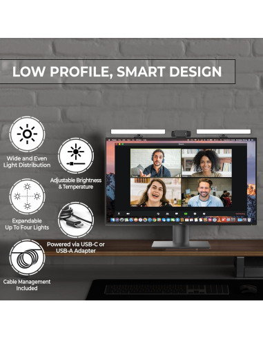 Iluminación para Videoconferencias HumanCentric - Kit Doble USB-C
