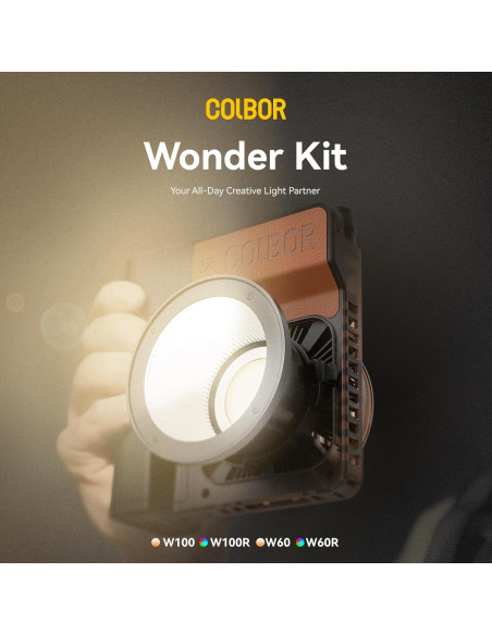 Kit de Luz de Video LED Bi-Color Colbor W100 con Batería 71Wh Kit de Luz de Video LED Bi-Color Colbor W100 con Batería 71Wh