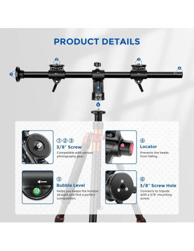 Brazo Horizontal de Trípode NEEWER 76cm Ajustable 10kg