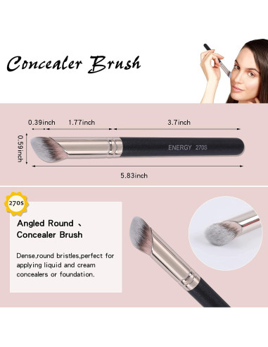 Set de 3 Pinceles de Maquillaje ENERGY con Bolsa PU