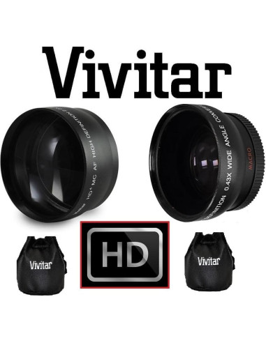 Juego de Lentes Pro HD 58mm Telefoto y Gran Angular para Sony