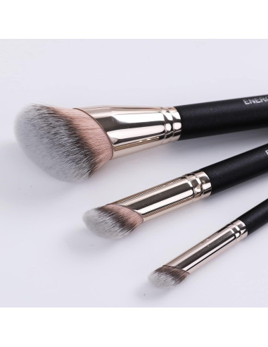 Set de 3 Pinceles de Maquillaje ENERGY con Bolsa PU
