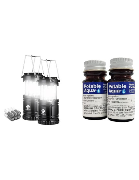 Paquete 2 Linternas LED Etekcity + 100 Tabletas Purificación Agua Paquete 2 Linternas LED Etekcity + 100 Tabletas Purificación Agua