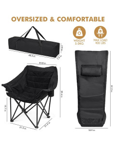 Silla de Camping Calefaccionada Minndudu XL Acolchada 181 kg 2