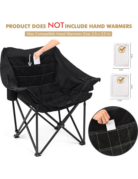 Silla de Camping Calefaccionada Minndudu XL Acolchada 181 kg Silla de Camping Calefaccionada Minndudu XL Acolchada 181 kg