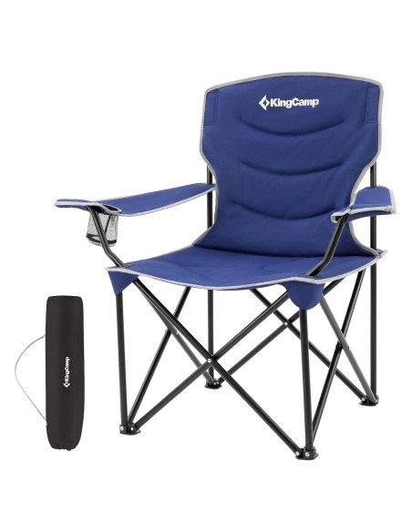 Silla Plegable Acolchada KingCamp 136kg Azul Marino 95x58x99cm Silla Plegable Acolchada KingCamp 136kg Azul Marino 95x58x99cm