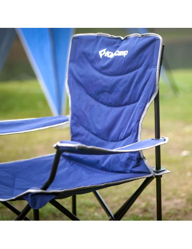 Silla Plegable Acolchada KingCamp 136kg Azul Marino 95x58x99cm