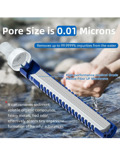 Botella de Agua Filtrada Purewell 1000L BPA Libre para Camping 2