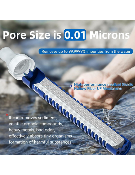 Botella de Agua Filtrada Purewell 1000L BPA Libre para Camping Botella de Agua Filtrada Purewell 1000L BPA Libre para Camping