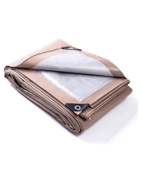 Lona Impermeable GUARD SHIELD 2.44x3.05m Beige/Plata 8mil Lona Impermeable GUARD SHIELD 2.44x3.05m Beige/Plata 8mil