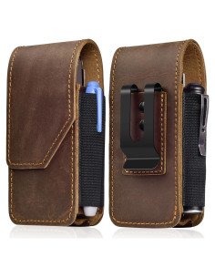Funda de Cuero Genuino SOGCASE para Multiherramienta EDC Marrón