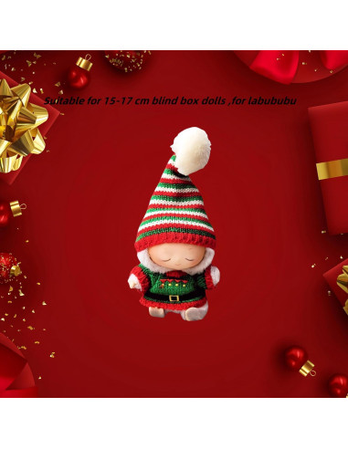Conjunto de Ropa de Muñeca Tejida Navidad 4 Piezas 15-17cm