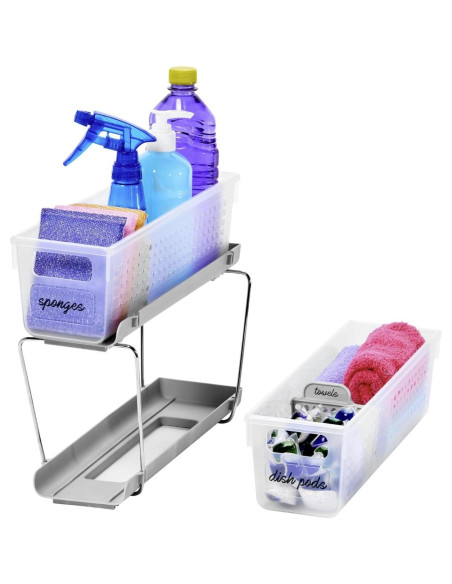 Organizador Mini Madesmart 2 Niveles Plástico Escarcha Organizador Mini Madesmart 2 Niveles Plástico Escarcha