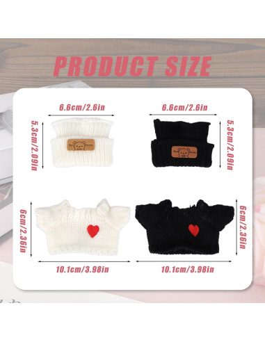 Conjunto de Ropa para Muñecas SAVITA - 2 Atuendos Blancos y Negros