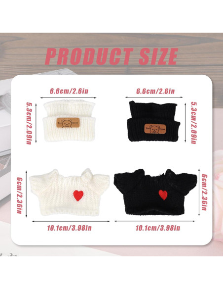 Conjunto de Ropa para Muñecas SAVITA - 2 Atuendos Blancos y Negros Conjunto de Ropa para Muñecas SAVITA - 2 Atuendos Blancos y Negros