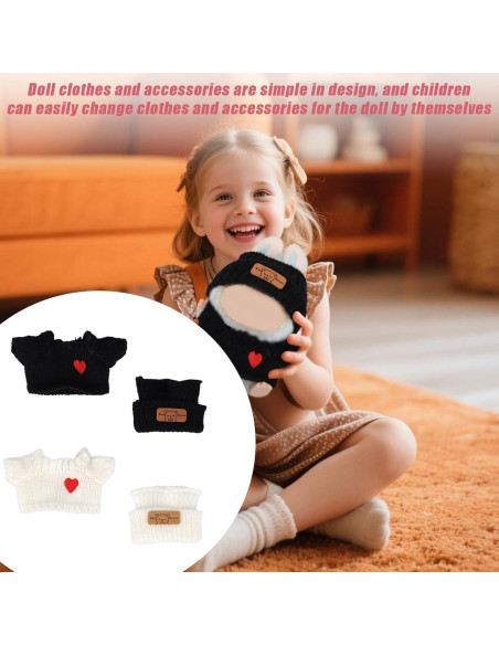 Conjunto de Ropa para Muñecas SAVITA - 2 Atuendos Blancos y Negros Conjunto de Ropa para Muñecas SAVITA - 2 Atuendos Blancos y Negros