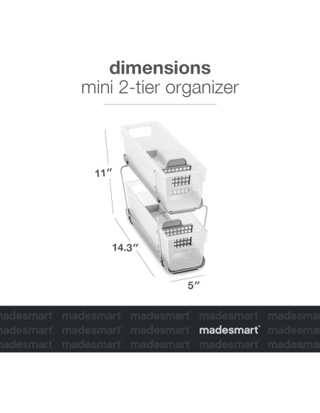 Organizador Mini Madesmart 2 Niveles Plástico Escarcha Organizador Mini Madesmart 2 Niveles Plástico Escarcha