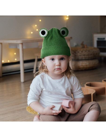 Gorro de Ganchillo ABOOFAN para Bebés Niñas - Invierno Verde Gorro de Ganchillo ABOOFAN para Bebés Niñas - Invierno Verde