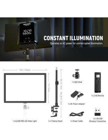 Luz LED de Streaming NEEWER GL25B 25W 12.9" Regulable