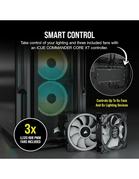 Caja de PC Corsair iCUE 5000T RGB ATX 208 LEDs 3 Ventiladores Caja de PC Corsair iCUE 5000T RGB ATX 208 LEDs 3 Ventiladores