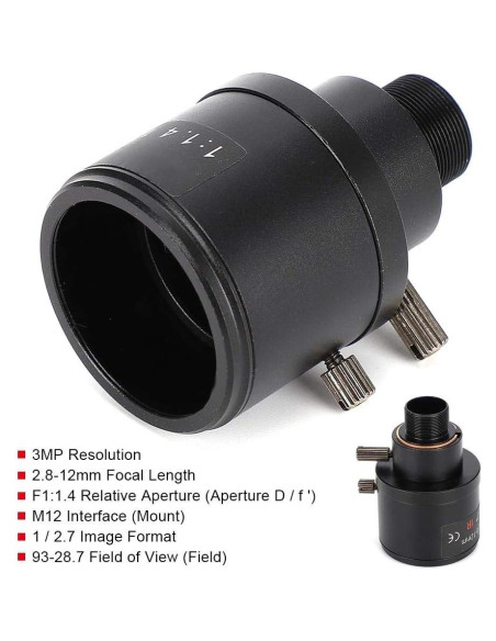 Lente de cámara CCTV Tangxi 2.8-12mm 3MP HD Montaje Manual Lente de cámara CCTV Tangxi 2.8-12mm 3MP HD Montaje Manual