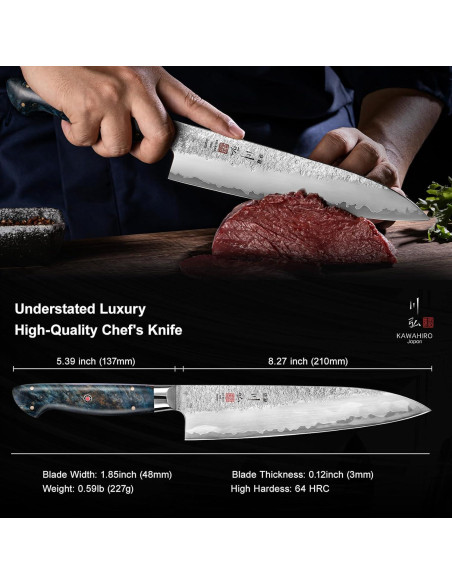 Cuchillo de Chef Japonés KAWAHIRO KH-8601G 21 cm SG2 Cuchillo de Chef Japonés KAWAHIRO KH-8601G 21 cm SG2