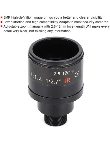 Lente de cámara CCTV Tangxi 2.8-12mm 3MP HD Montaje Manual