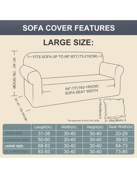 Funda de Sofá Estirable Luxshare Home Grande Camel 2 Cojines Funda de Sofá Estirable Luxshare Home Grande Camel 2 Cojines